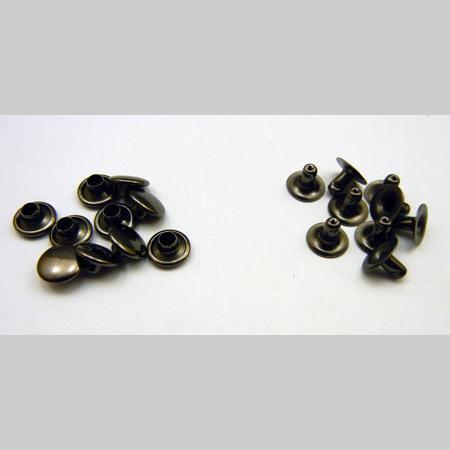 即決/単面カシメ/黒ニッケル/短足・頭8mm・足7mm/100組/E4拍卖