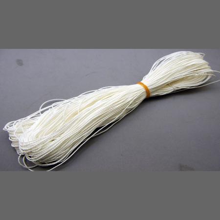 即決/手芸紐/合成繊維/太さ1mm/1束・約85m/白色/1番拍卖