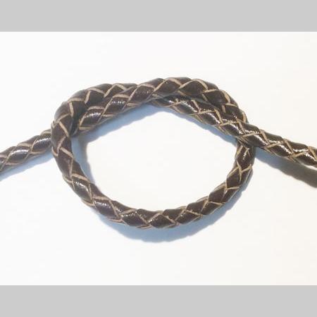 即決☆本革・編み紐☆4本丸編☆太4.0mm☆10cm☆コバ処理なし☆こげ茶☆B2拍卖
