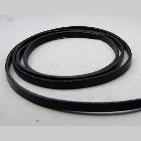 即決☆革レース☆平紐☆幅5.0mm・厚さ2.0mm☆黒色☆1m☆A4拍卖