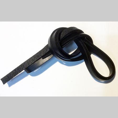 即決☆革レース☆平紐☆幅5.0mm・厚さ1.2mm☆黒色☆1m☆A4拍卖