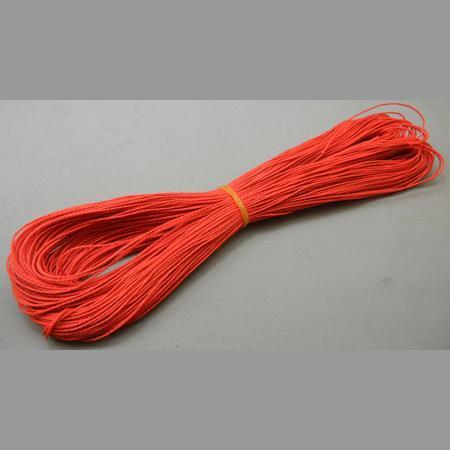 即決/手芸紐/合成繊維/太さ1mm/1束・約85m/赤色/12番拍卖