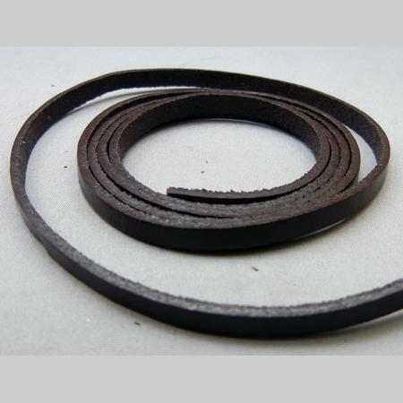 即決☆革レース☆平紐☆幅6.0mm・厚さ2.5mm☆こげ茶☆1m☆A5拍卖