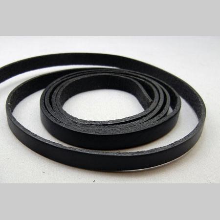 即決☆革レース☆平紐☆幅8.0mm・厚さ2.0mm☆黒色☆1m☆A6拍卖
