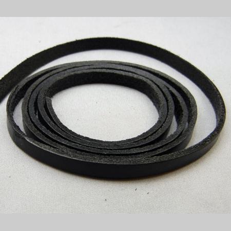 即決☆革レース☆平紐☆幅6.0mm・厚さ2.0mm☆黒色☆1m☆A5拍卖