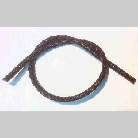 即決☆本革・編み紐☆4本丸編☆太3.0mm☆100cm☆コバ処理あり☆こげ茶☆A1拍卖