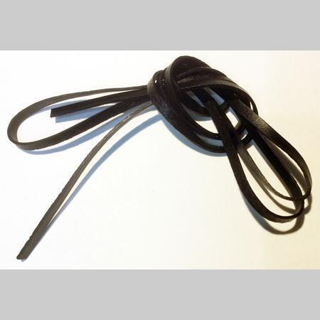 即決☆革レース☆平紐☆幅3.0mm・厚さ1.2mm☆黒色☆1.9m☆A2拍卖
