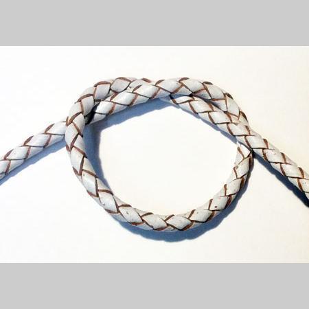 即決☆本革・編み紐☆4本丸編☆太4.0mm☆10cm☆コバ処理なし☆白色☆B2拍卖