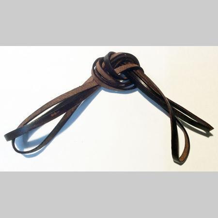 即決☆革レース☆平紐☆幅4.0mm・厚さ1.2mm☆こげ茶☆1m☆A3拍卖