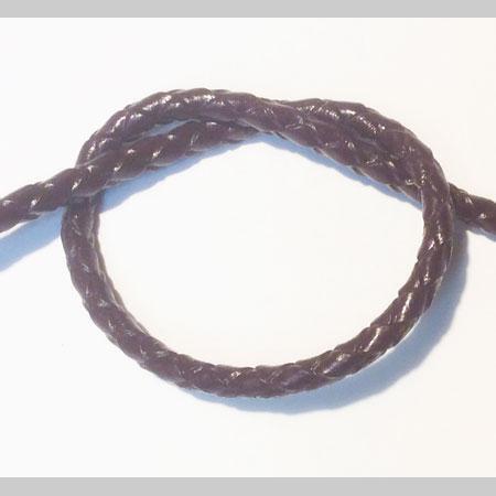 即決☆本革・編み紐☆4本丸編☆太4.0mm☆10cm☆コバ処理あり☆こげ茶☆A2拍卖