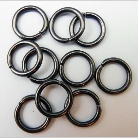 即決☆丸カン☆黒ニッケル☆内径10mm☆線太2.0mm☆30個☆8番拍卖