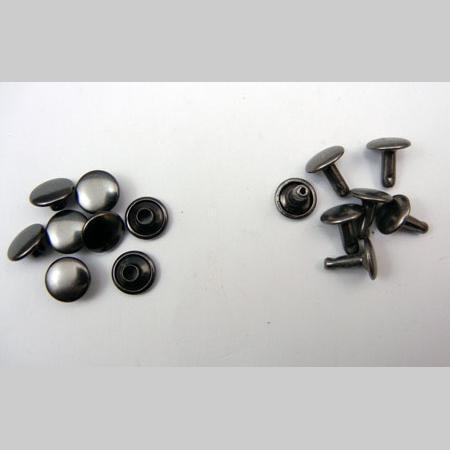 即決/両面カシメ/黒ニッケル/並足・頭9mm・足9mm/100組/F2拍卖