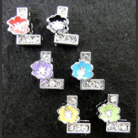 即決/カラフル/アルファベット/花チャーム/L/ベルト8mm/1個拍卖