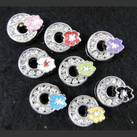 即決/カラフル/アルファベット/花チャーム/O/ベルト8mm/1個拍卖