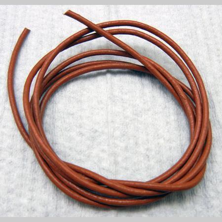 即決☆革レース☆丸紐☆太さ2.0mm☆薄茶色☆1.1m☆全10色☆B1拍卖