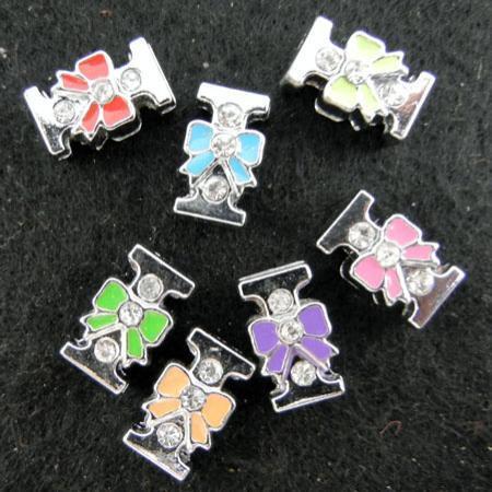 即決/カラフル/アルファベット/リボンチャーム/I/ベルト8mm/1個拍卖