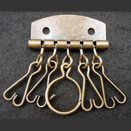 即決/キーホルダー5連/デザインハート式/アンティーク/5個/10番拍卖