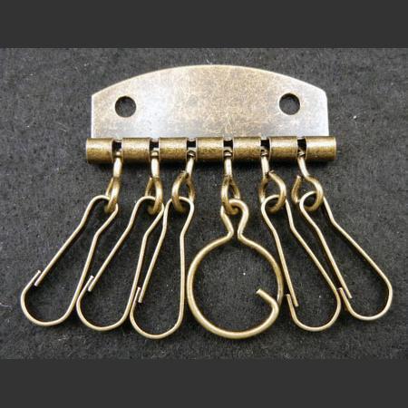 即決/キーホルダー6連/デザインフック式/アンティーク/5個/9番拍卖