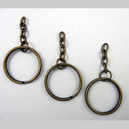 即決/キーパーツ/古美/2重丸線/チェーン付/25mm/50個/11番拍卖