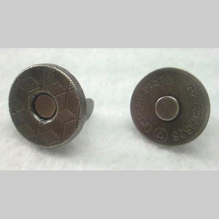 即決/マグネットホック/14mm/シルバーブラック/10組/薄/模様/5番拍卖