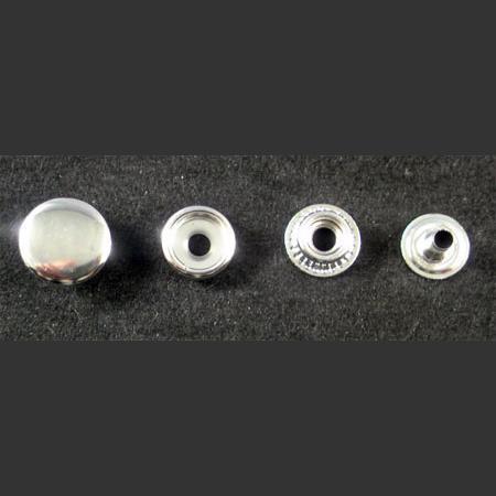 即決☆ドットボタン☆ニッケル☆頭径15mm☆50組☆単面☆真鍮製☆8番拍卖
