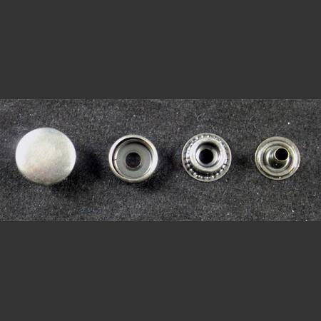 即決☆ドットボタン☆シルバーブラック☆頭径15mm☆50組☆単面☆真鍮製☆2番拍卖