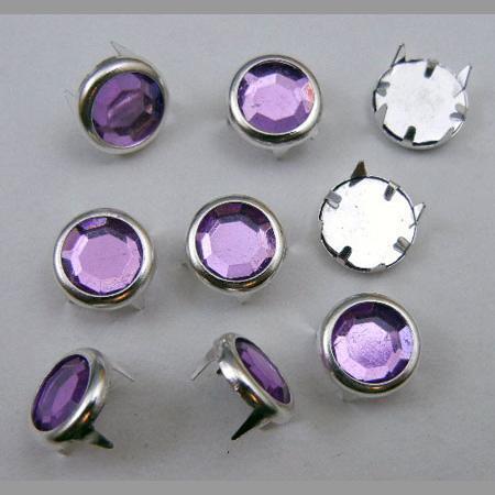 即決/丸形スタッズ/樹脂/紫色/径10.5mm/4爪/100個/PU3拍卖