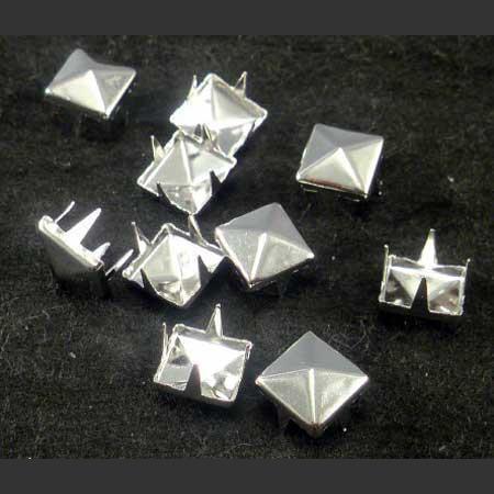 即決/ピラミッド/スタッズ・鋲/ニッケル/8mm/4本爪/100個/銅2番拍卖