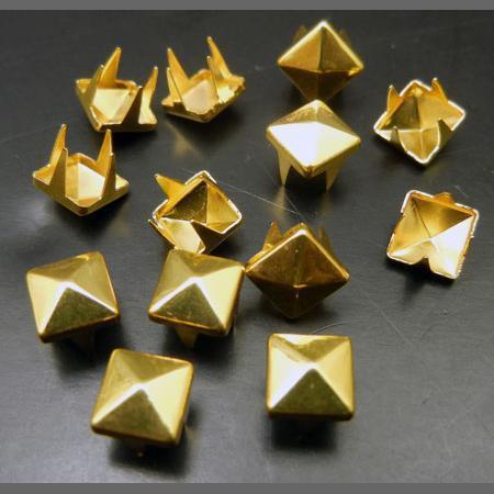 即決/ピラミッド/スタッズ・鋲/ゴールド/6mm/4本爪/10個/銅1番拍卖
