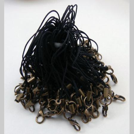 即決/ストラップ/カニカン/半2重丸カン/古美金具/黒/100本/1番拍卖