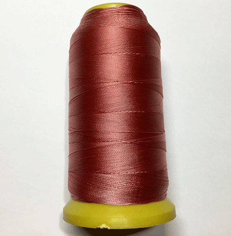 即決☆革用・ミシン糸☆ポリエステル☆焼止可☆ベゴニア色☆1巻・太巻☆細糸☆3番拍卖