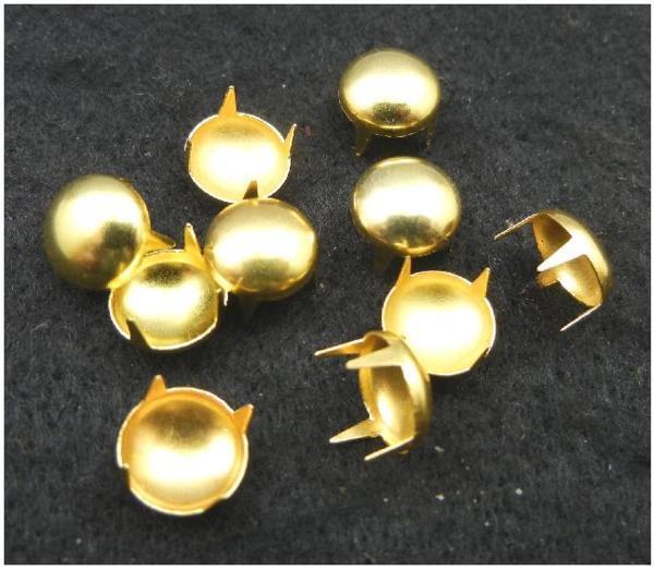 即決/ドーム形/スタッズ/ゴールド/頭8mm/4本爪/50個 /銅/3番拍卖