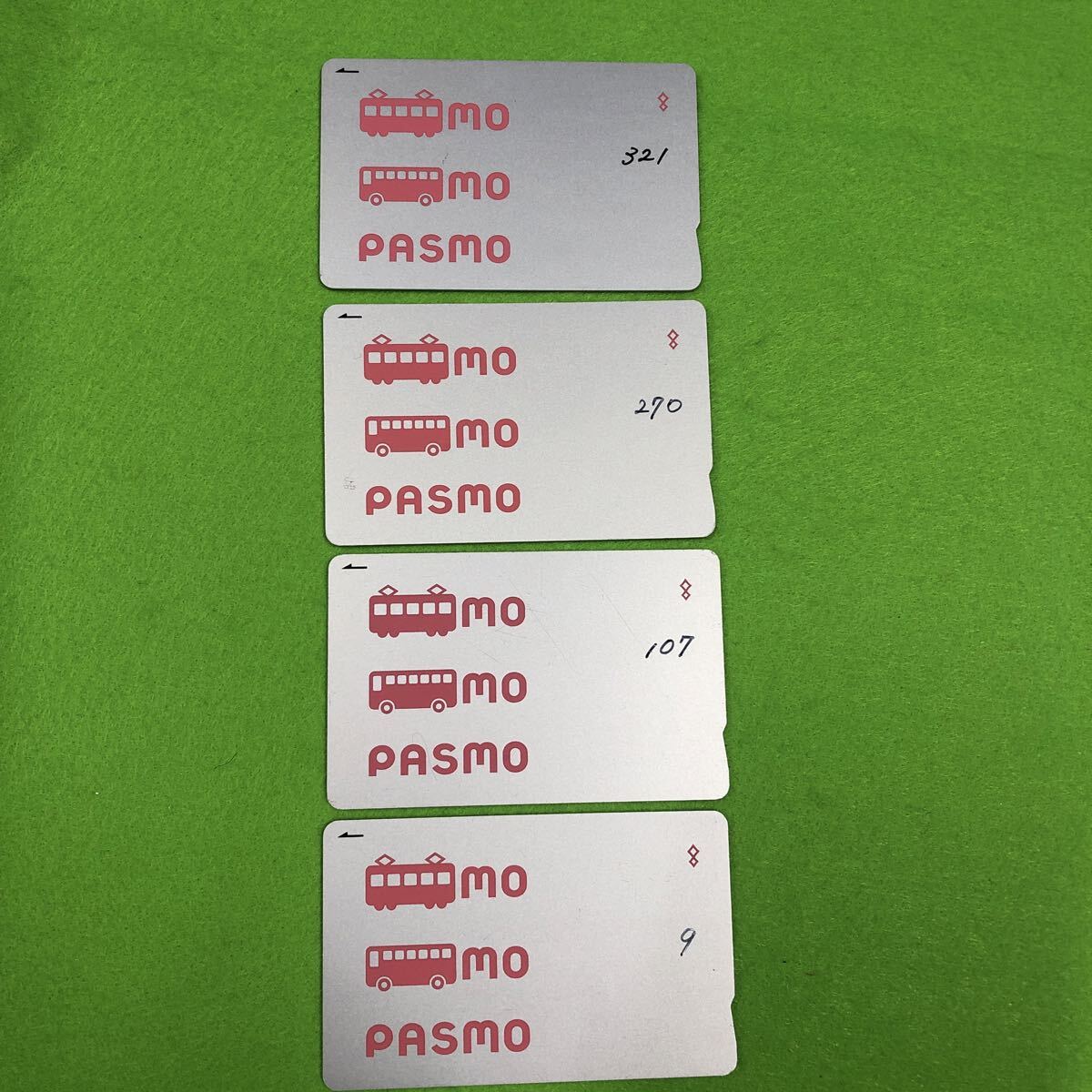 MH4211 ☆ PASMO パスモ 4枚 交通系ICカード 中古品 送料無料拍卖