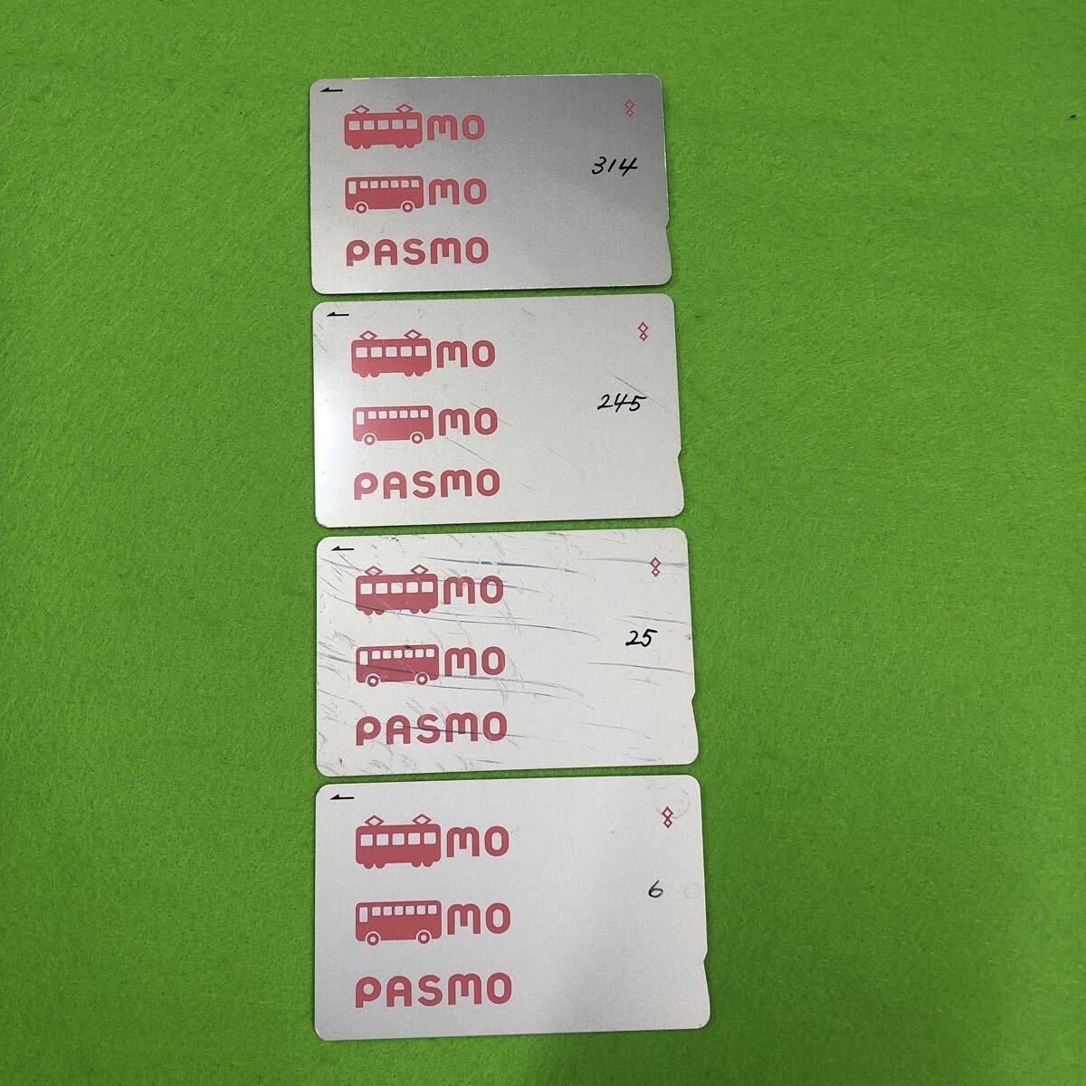 MH4221 ☆ PASMO パスモ 4枚 交通系ICカード 中古品 送料無料拍卖