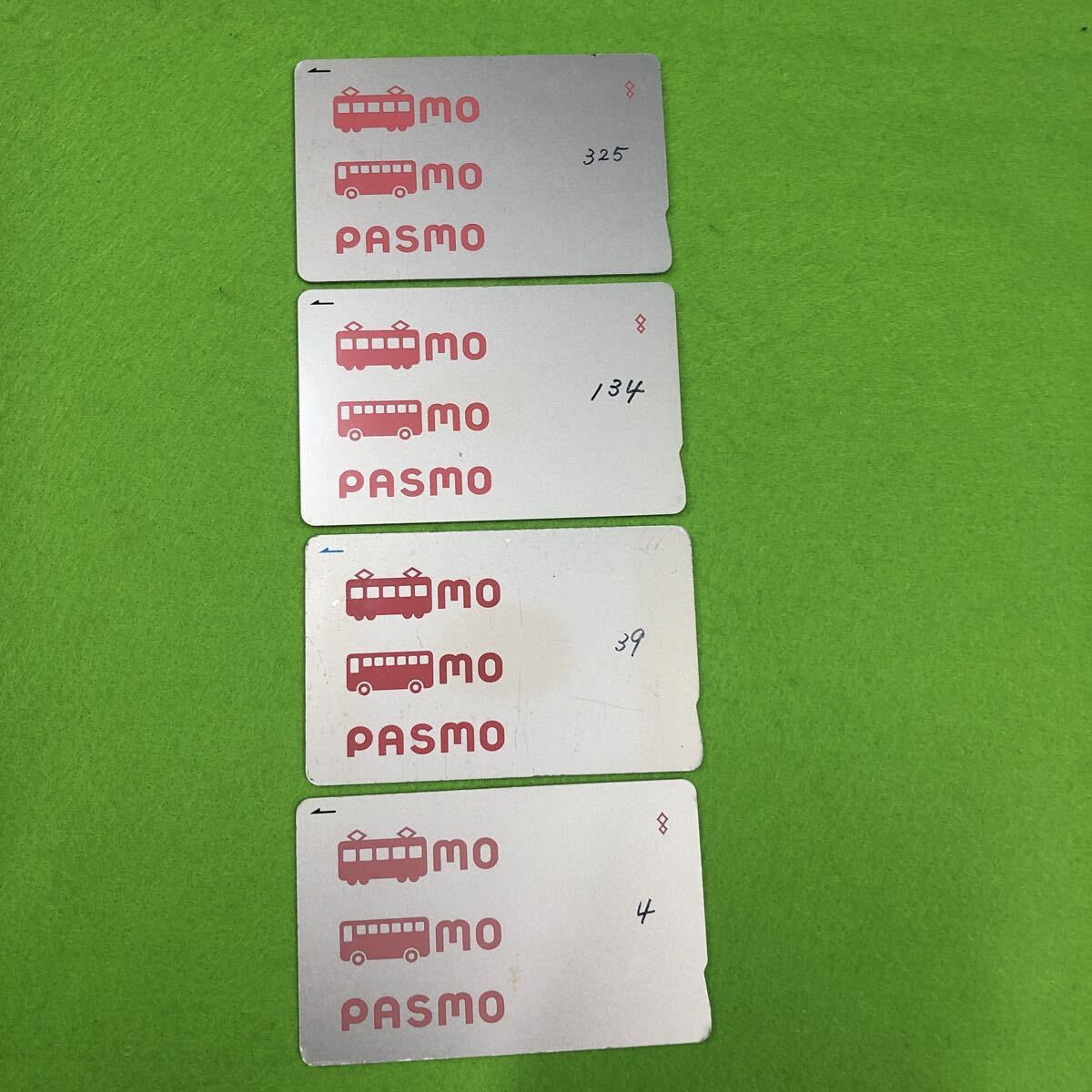 MH4223 ☆ PASMO パスモ 4枚 交通系ICカード 中古品 送料無料拍卖
