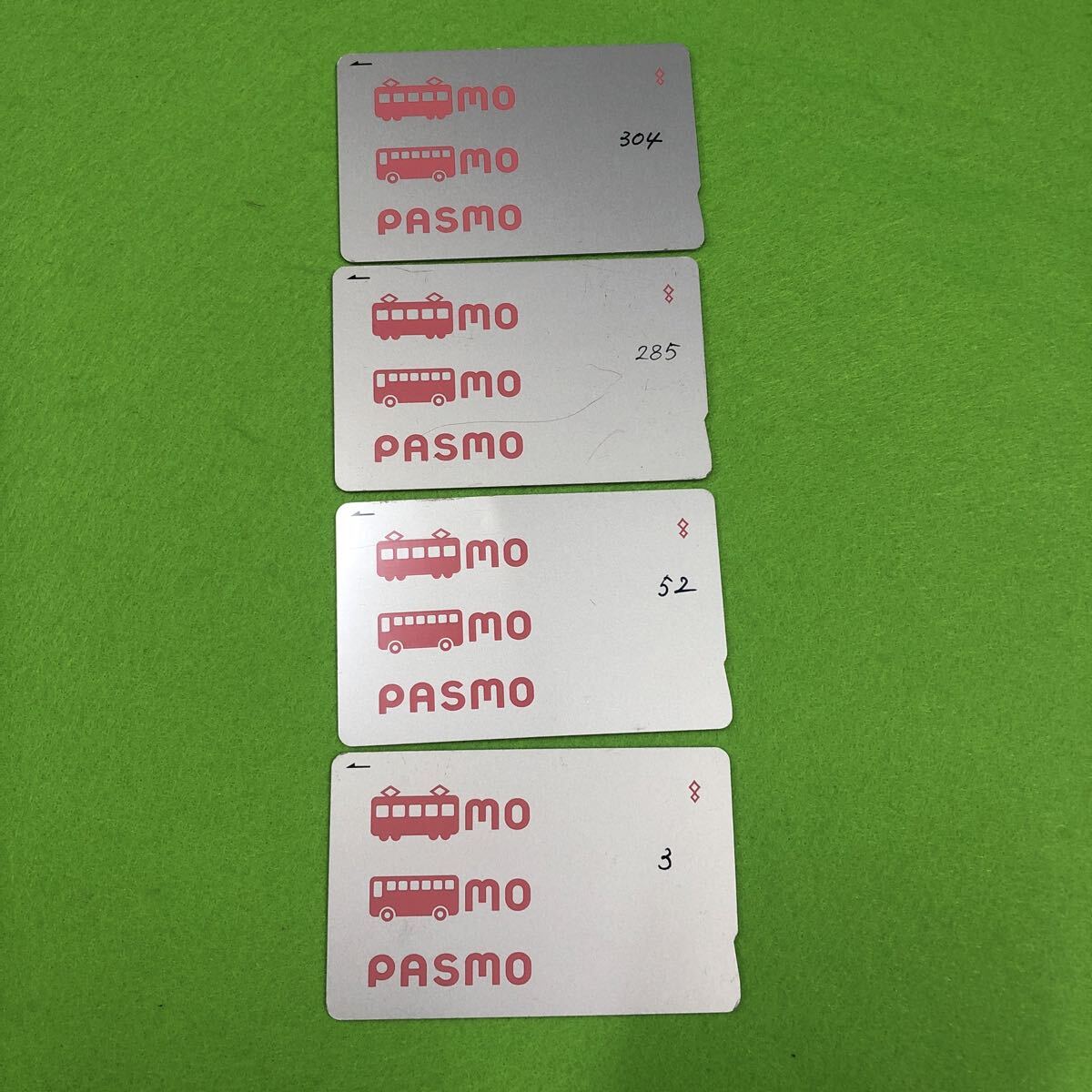 MH4228 ☆ PASMO パスモ 4枚 交通系ICカード 中古品 送料無料拍卖