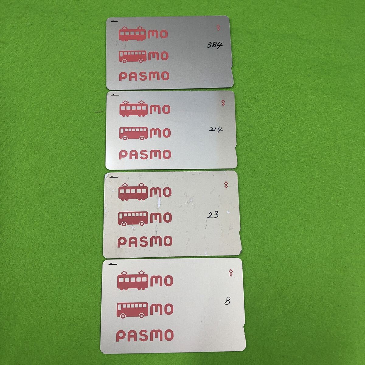 MH4237 ☆ PASMO パスモ 4枚 交通系ICカード 中古品 送料無料拍卖
