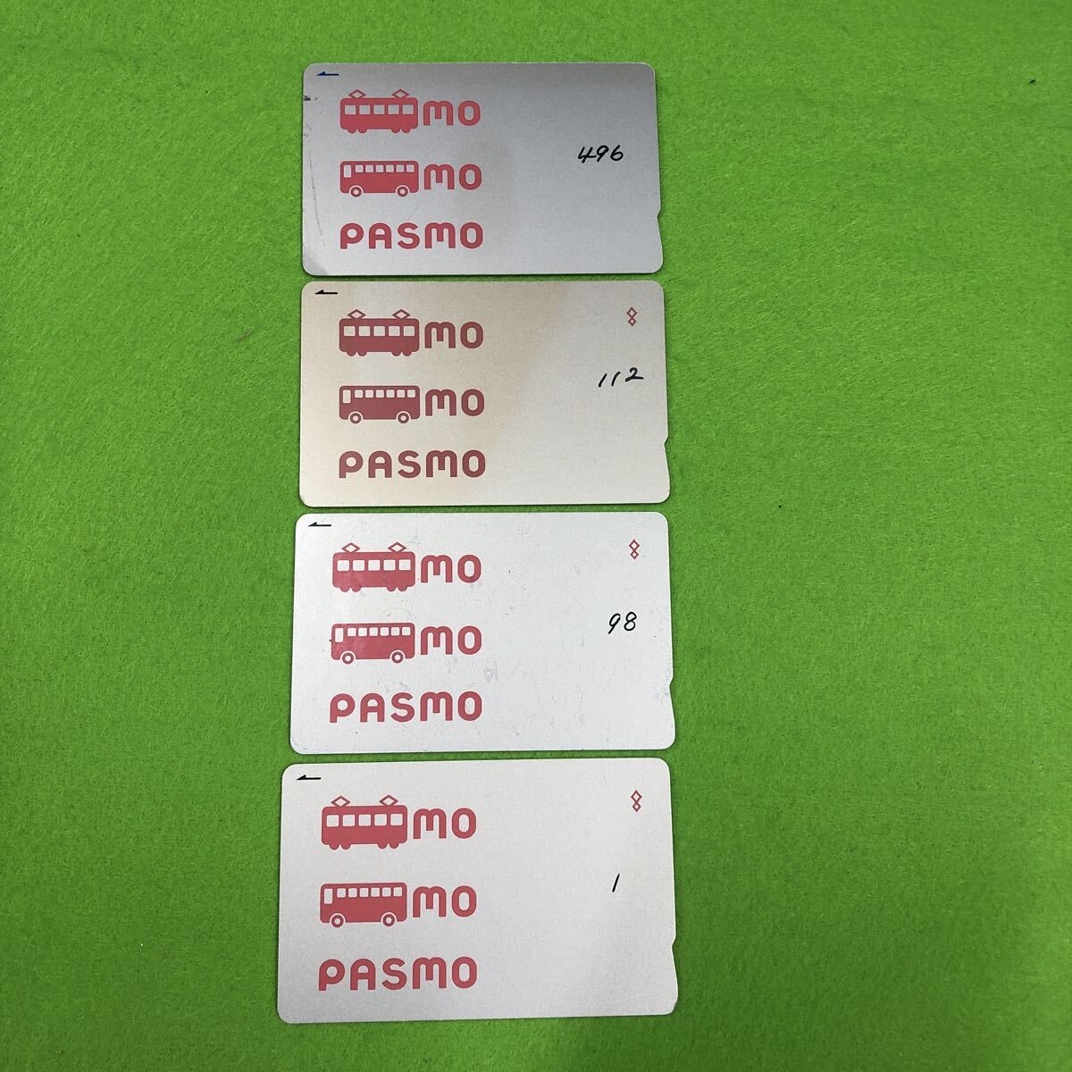 MH4240 ☆ PASMO パスモ 4枚 交通系ICカード 中古品 送料無料拍卖