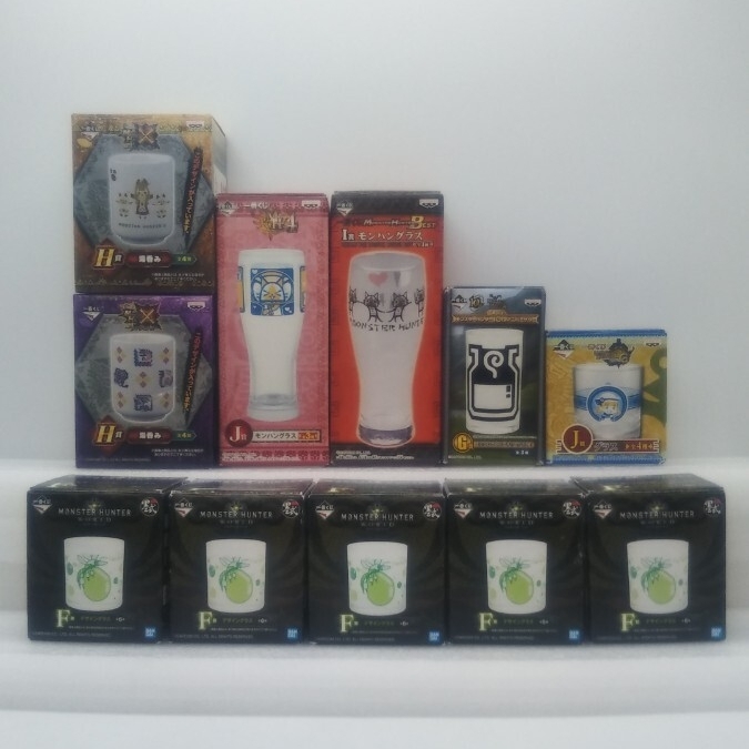 B1496 未使用 モンスターハンター 一番くじ 食器まとめ11点セット ダブリ有 グラス 湯呑 モンハン拍卖