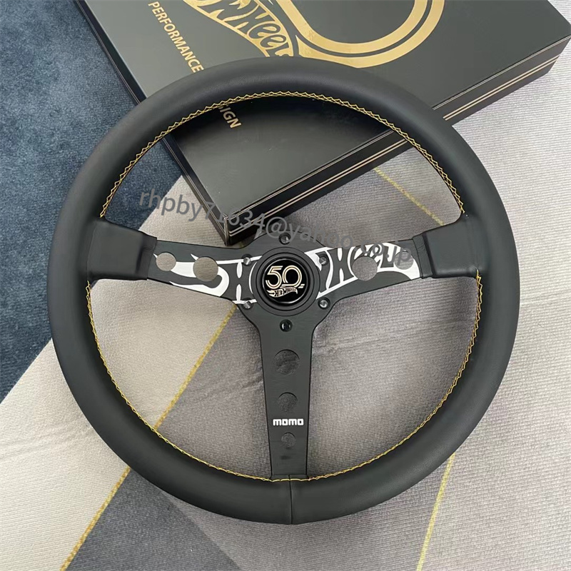 MOMOステアリング アニバーサリー 50周年記念モデル競技用改装ハンドル 車ハンドル350mm 14インチ ●RH048拍卖