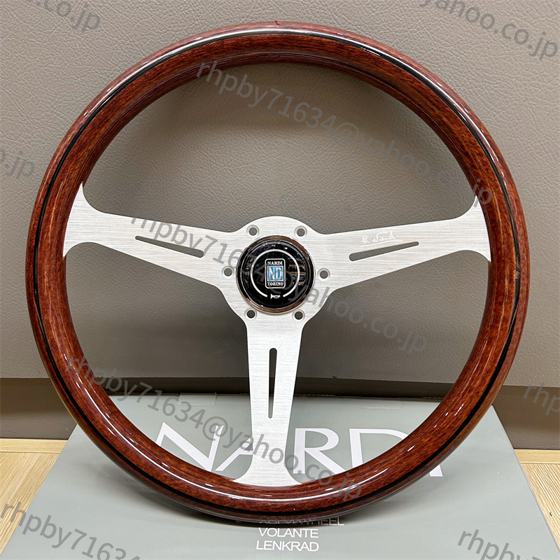 ● NARDIステアリングホイール 14インチウッドステアリングホイール シルバー ●RH023拍卖
