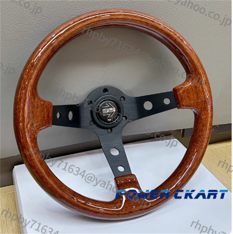 高級 MOMO ステアリング ウッドステアリング 13インチ 競技用改装ハンドルホイール●RH040拍卖