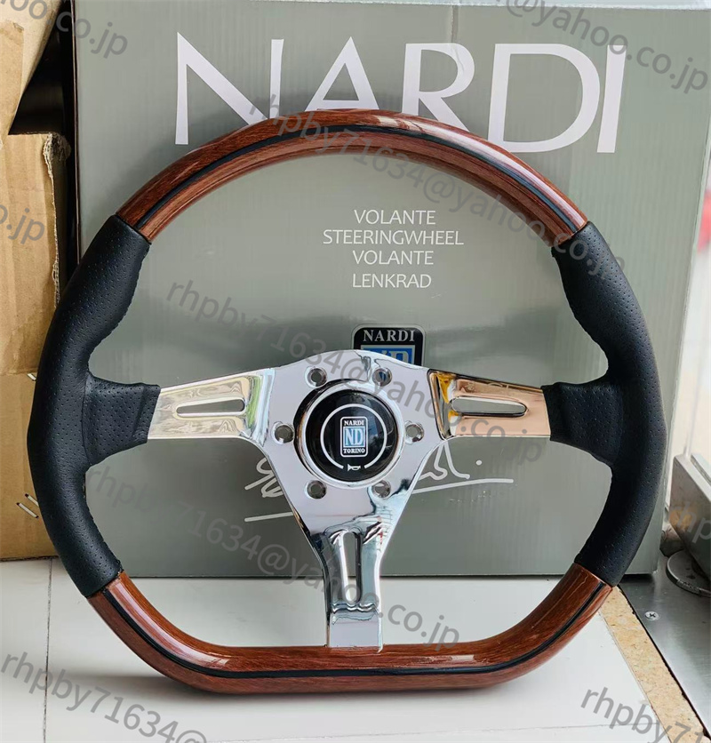 Nardi ステアリング D型 ウッド調 カリスタ風 スポーツステアリングホイール 車ハンドル350mm 14インチ ●RH021拍卖