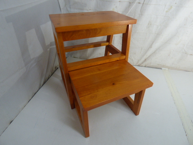 む658.木製踏み台 ラバーウッド ステップ 2段階 スライド拍卖