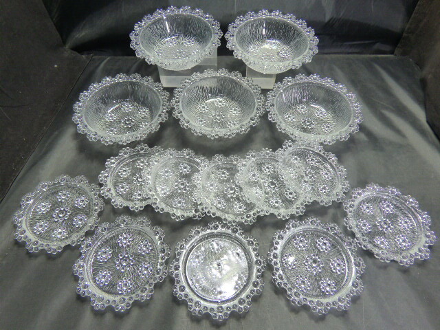む433【15枚】アデリア ピコット ガラス皿 ガラスボウル 小鉢 小皿 昭和レトロ拍卖