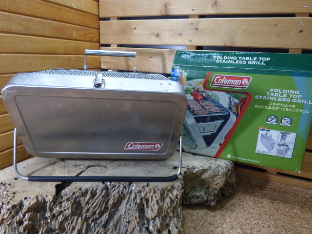 む738.コールマン 折りたたみ式 コンパクト 卓上 カンタンセットアップ フォールディングテーブルトップ ステンレス 170-9308拍卖