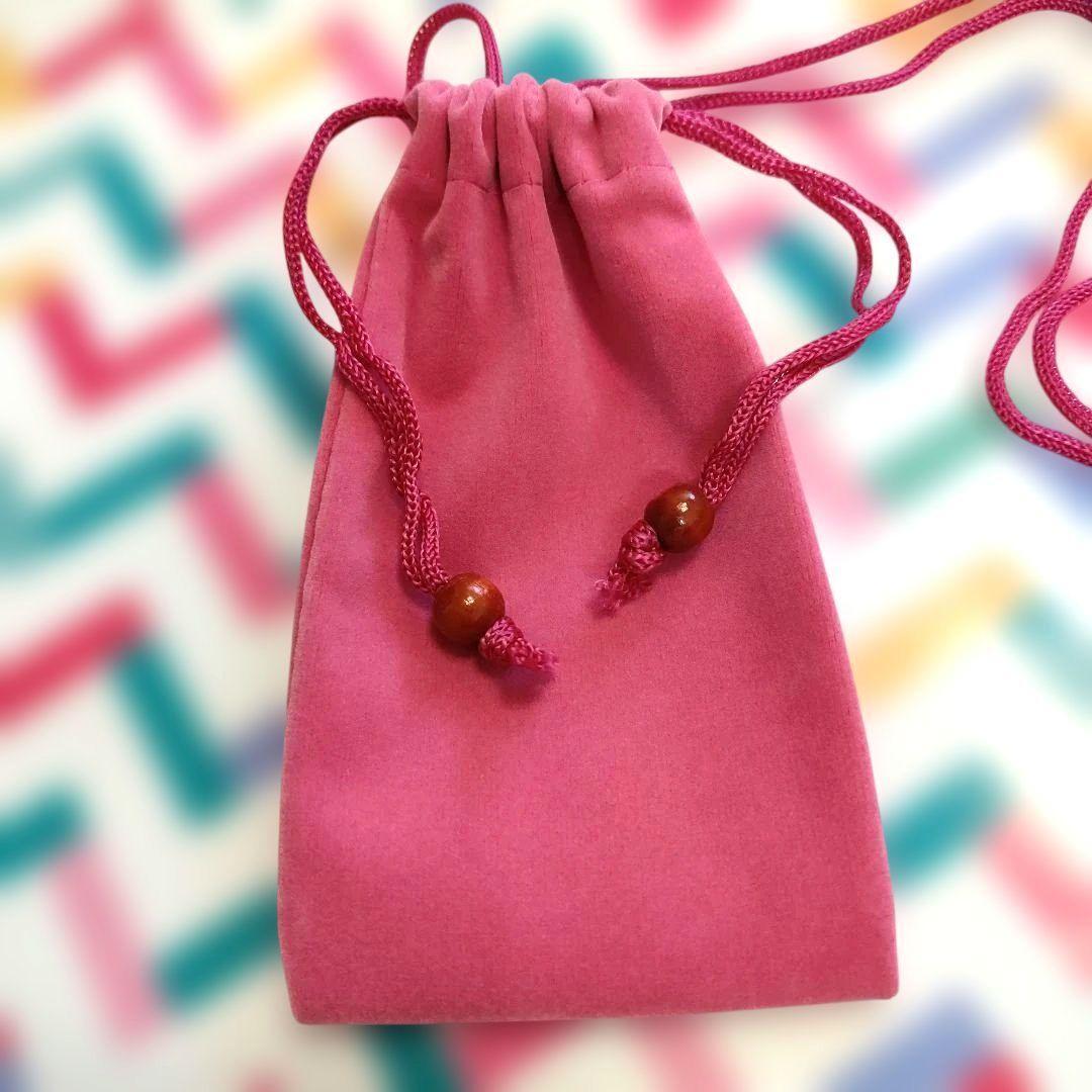 拡大ルーペとスウェード調専用巾着ポシェットのセット(ピンク色) ポシェット紐付き拍卖