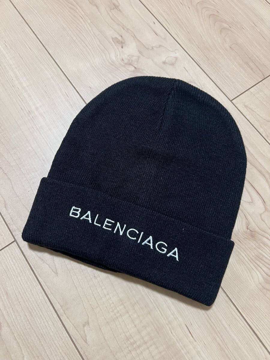 BALENCIAGA バレンシアガ ウール ニット帽 ビーニー ワッチ キャップ ブラック 黒 帽子拍卖