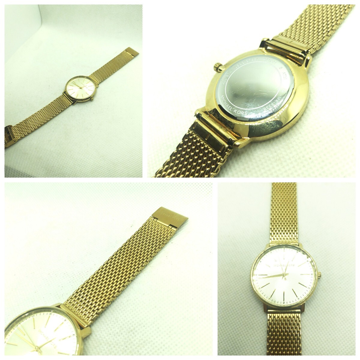 美品 MICHAEL KORS 腕時計 クウォーツ ゴールドカラー レディース 6S-3015 【動作OK バッテリー良好】拍卖