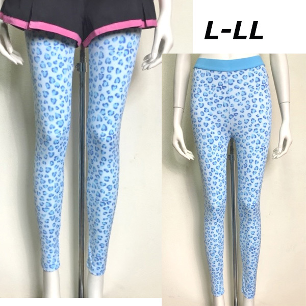 即決新品 レディース レギンス 10分 ブルー柄 L-LL 送料無料拍卖